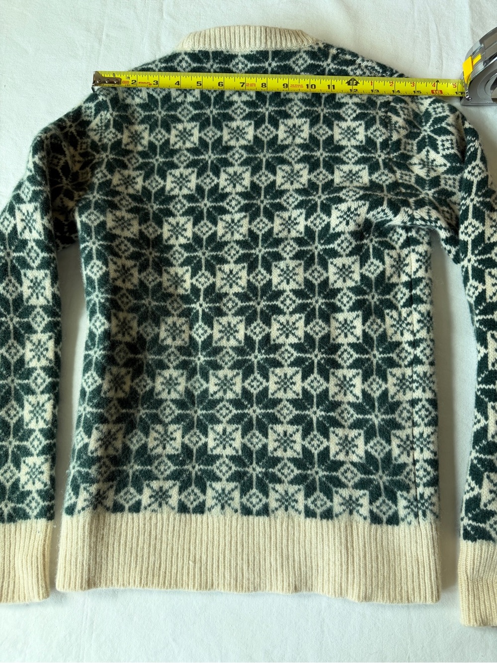 J. Crew Cream and Forest Green Fair Isle Crewneck Sweater - Picture 5 of 9